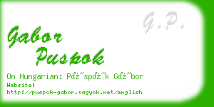 gabor puspok business card